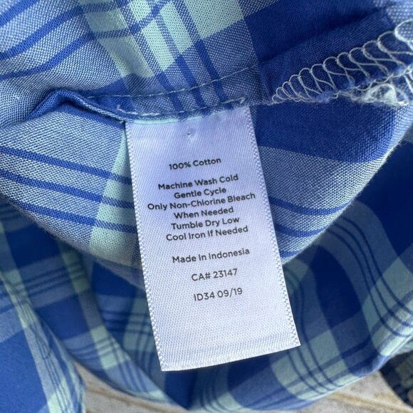 Talbots Long Sleeve Button Up Collared Plaid 100% Cotton Shirt Women's Size S - Picture 4 of 8